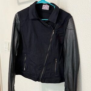 Romeo & Juliet Couture Black Leather Sleeve Jacket